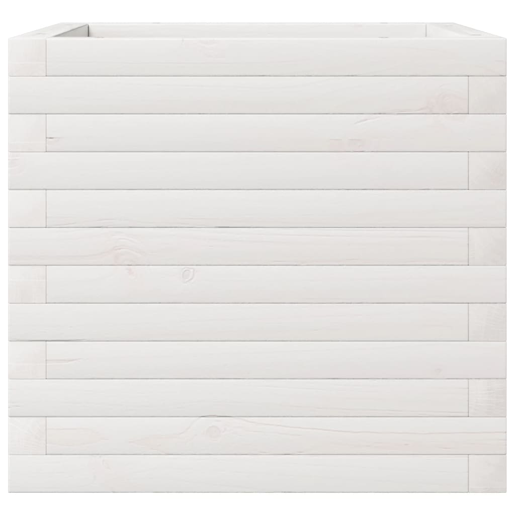 Jardinera Madera Maciza De Pino Blanco 50x50x45,5 Cm_4