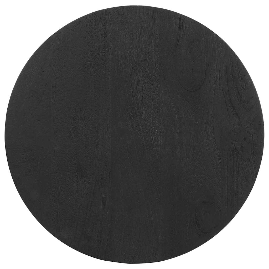 Mesa Auxiliar Madera Maciza De Mango Negra Ø50x40 Cm_2