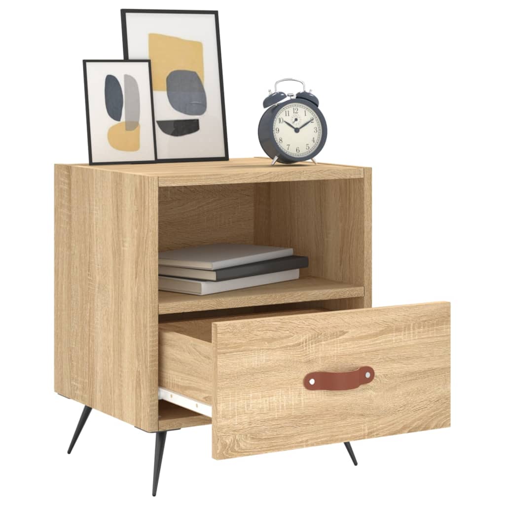Mesita Noche 2 Uds Madera Ingeniería Roble Sonoma 40x35x47,5 Cm_2