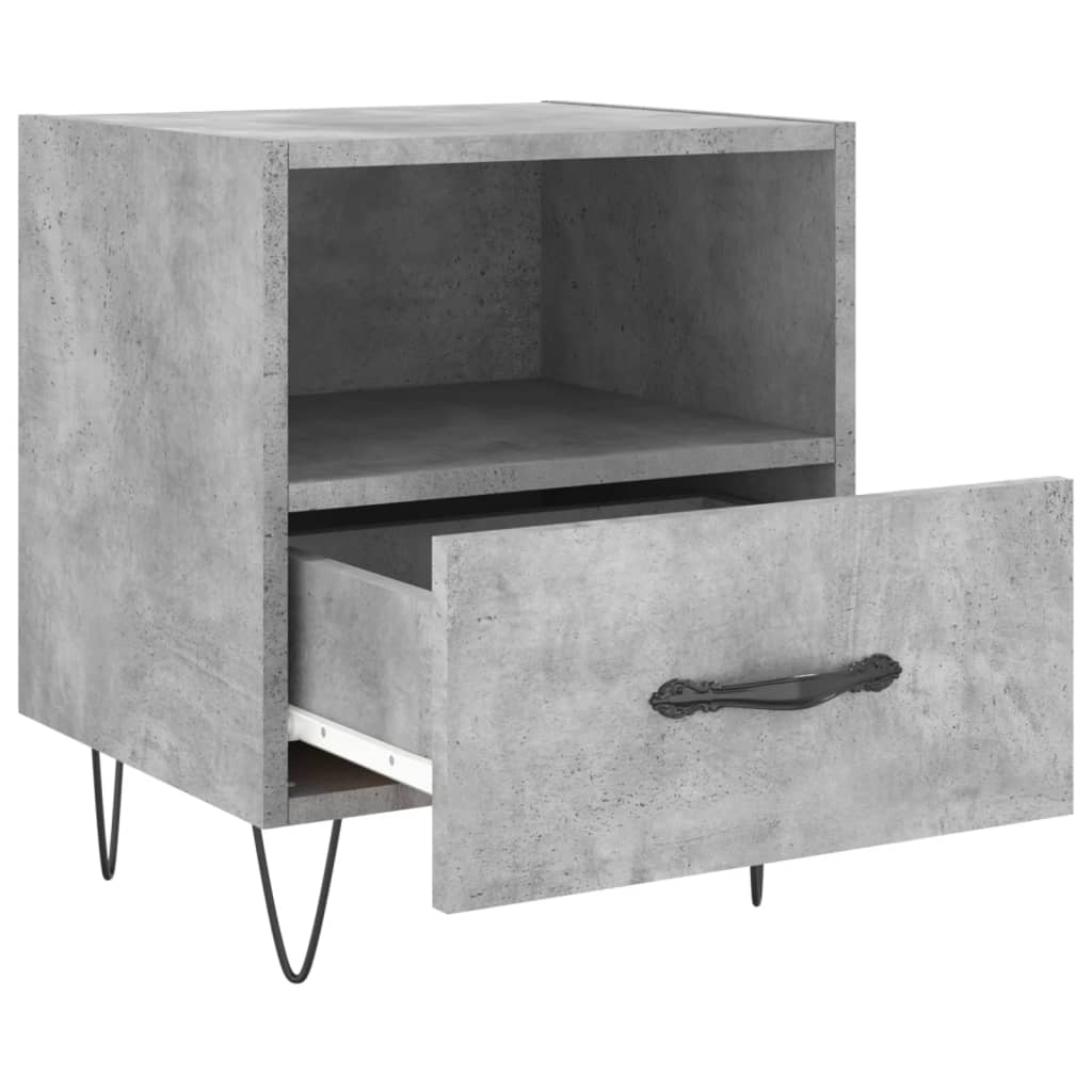 Mesita Noche 2 Uds Madera Ingeniería Gris Hormigón 40x35x47,5cm_3
