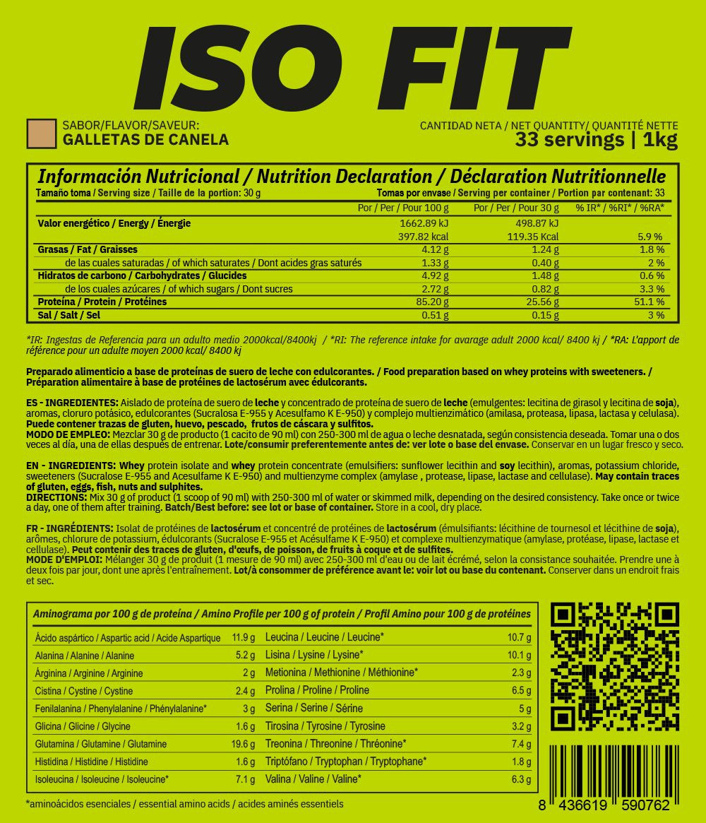 Iso Fit - 1kg - Galletas De Canela - Aumenta La Masa Muscular - Masmusculo_4