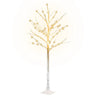 Vidaxl Abedul Artificial Blanco Con 72 Leds Blanco Cálido 150 Cm