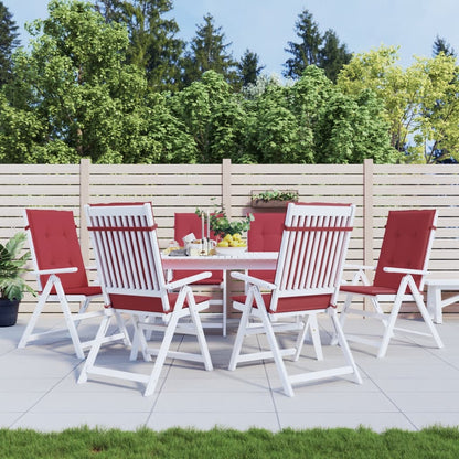 Vidaxl Cojín Silla De Jardín Respaldo Alto 6 Uds Tela Rojo 120x50x3 Cm_1