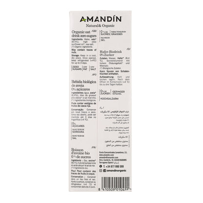 Bebida de Avena 0% Azúcares Bio Amandin 1L