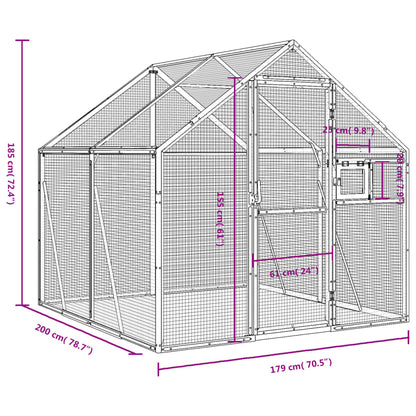 Vidaxl Pajarera De Aluminio Gris Antracita 1,79x2x1,85 M_2