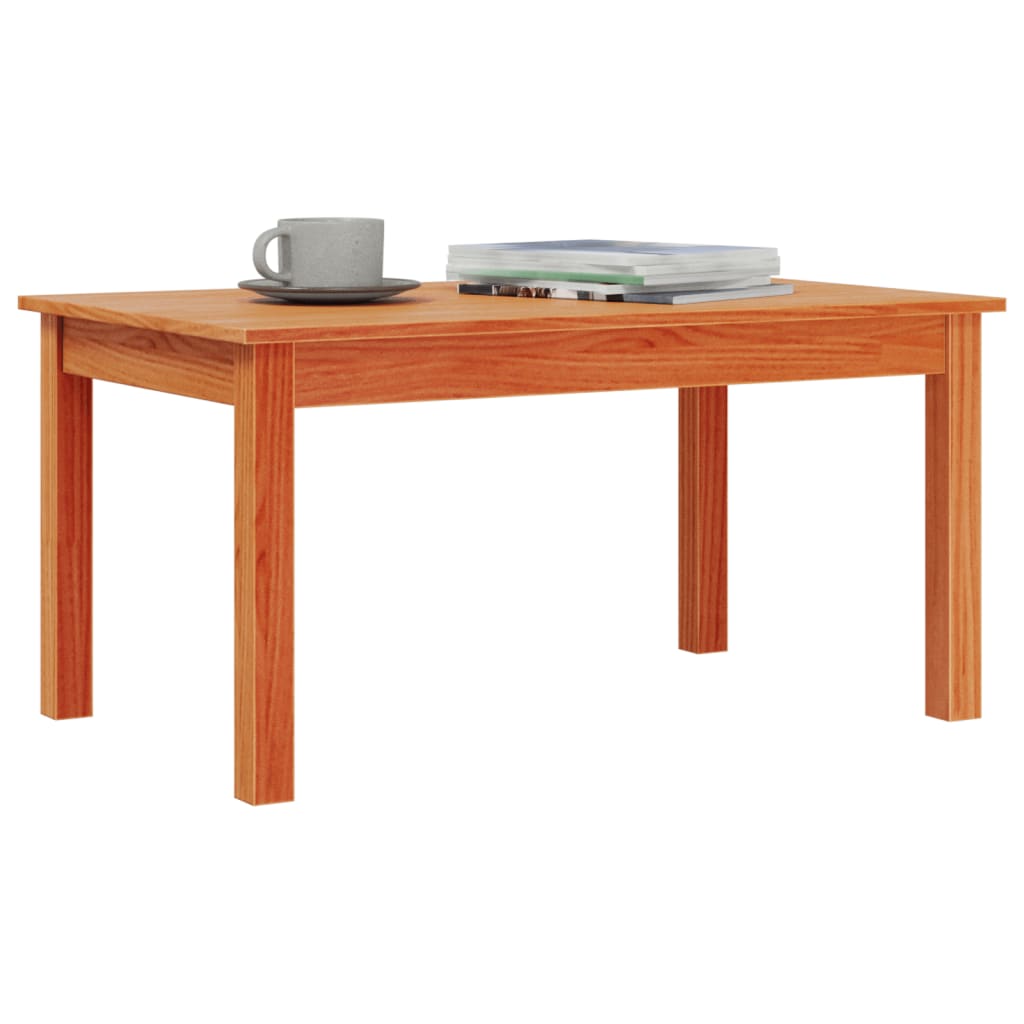 Mesa De Centro Madera Maciza De Pino Marrón Cera 80x50x40 Cm_2