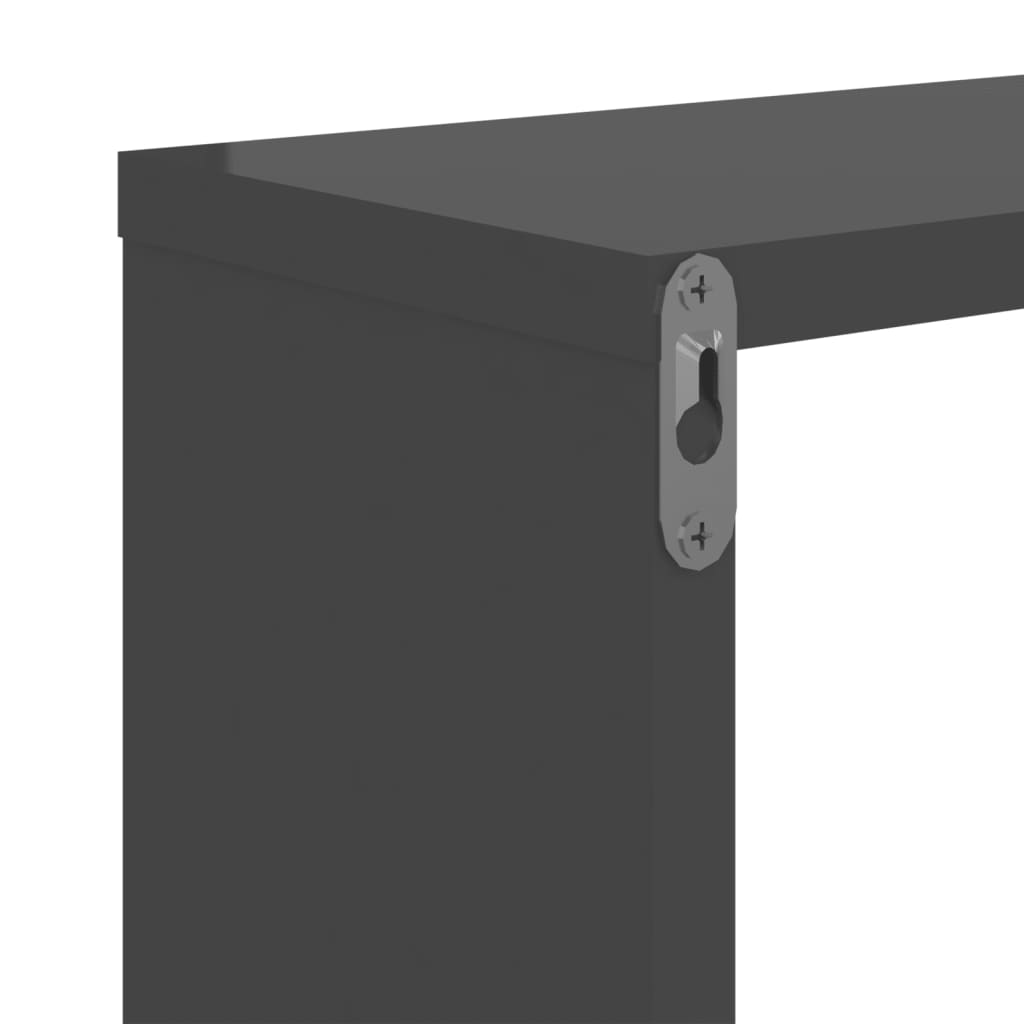 Estantes Cubo De Pared 6 Unidades Gris Brillo 22x15x22 Cm / Vetonek_1