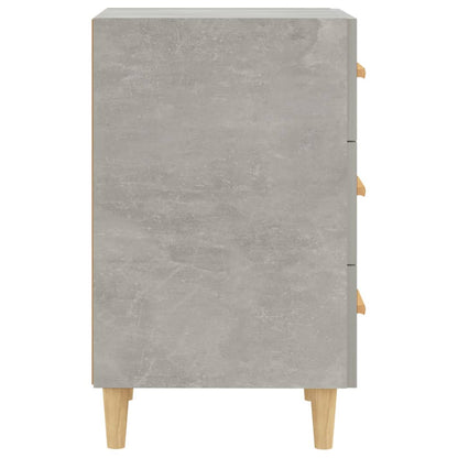 Mesita De Noche Madera De Ingeniería Gris Hormigón 40x40x66 Cm_3