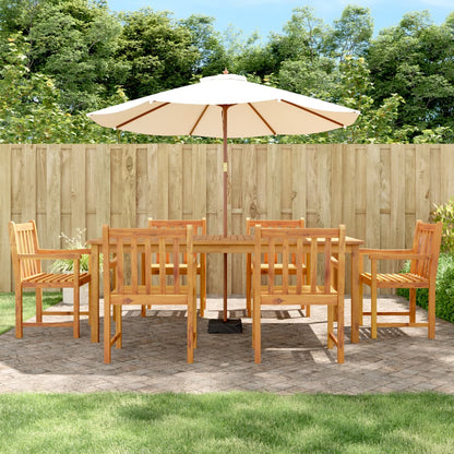 Vidaxl Juego De Comedor Para Jardín 7 Piezas Madera Maciza Acacia_1