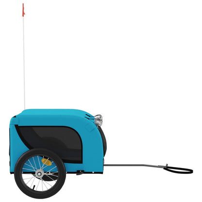 Vidaxl Remolque De Bicicleta Mascotas Hierro Tela Oxford Azul Negro_3