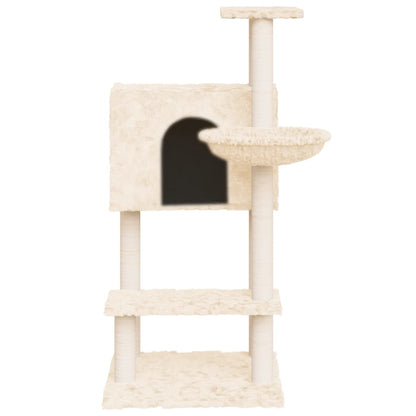 Rascador Para Gatos Con Postes De Sisal Crema 108,5 Cm_3