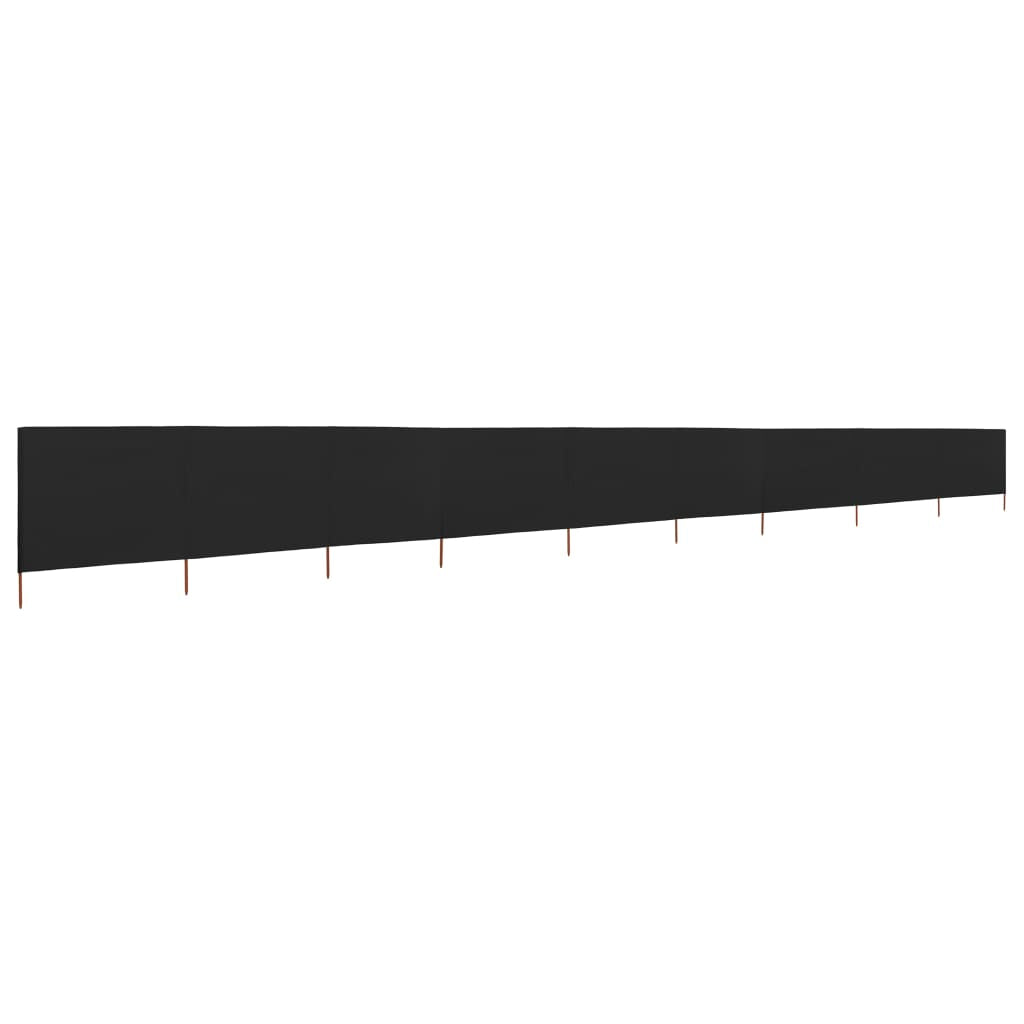 Vidaxl Paravientos De Playa De 9 Paneles Tela Negro 1200x160 Cm_1