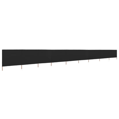 Vidaxl Paravientos De Playa De 9 Paneles Tela Negro 1200x160 Cm_1