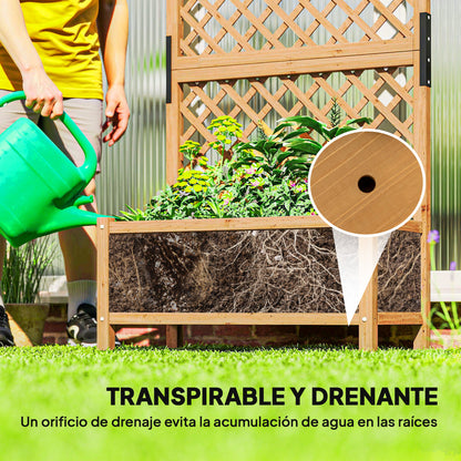 Outsunny Arriate De Jardín Con Enrejado Para Trepadora Cultivos 90x45x180 Cm_4