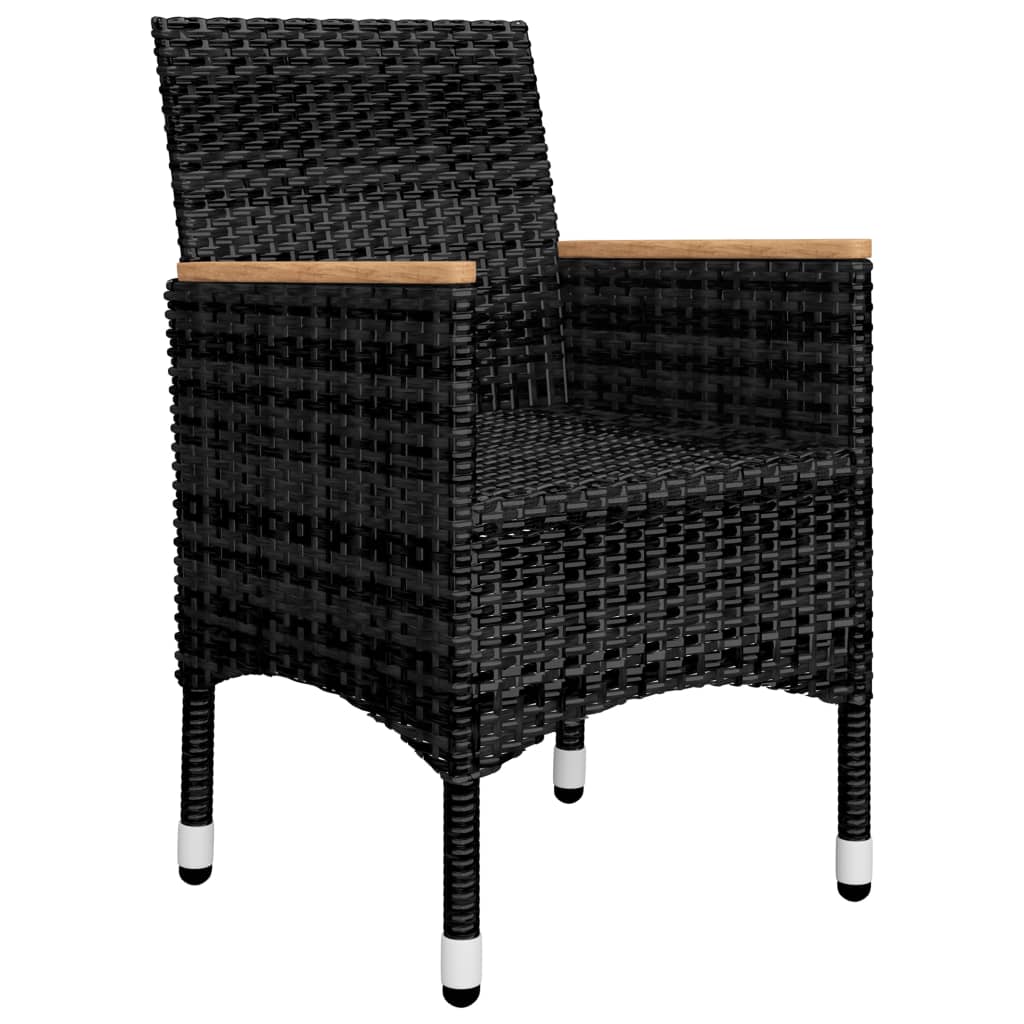 Juego De Comedor De Jardín De 5 Piezas Negro / Vetonek_4