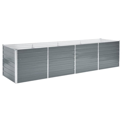 Arriate De Jardín De Acero Galvanizado Gris 320x80x77 Cm_0