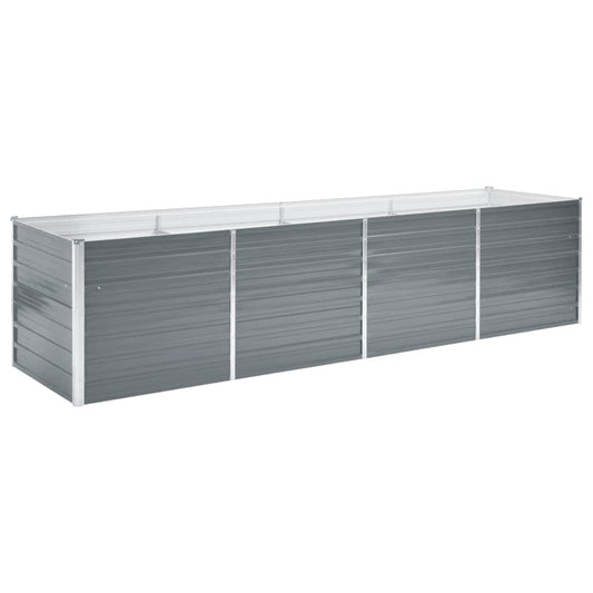 Arriate De Jardín De Acero Galvanizado Gris 320x80x77 Cm_0
