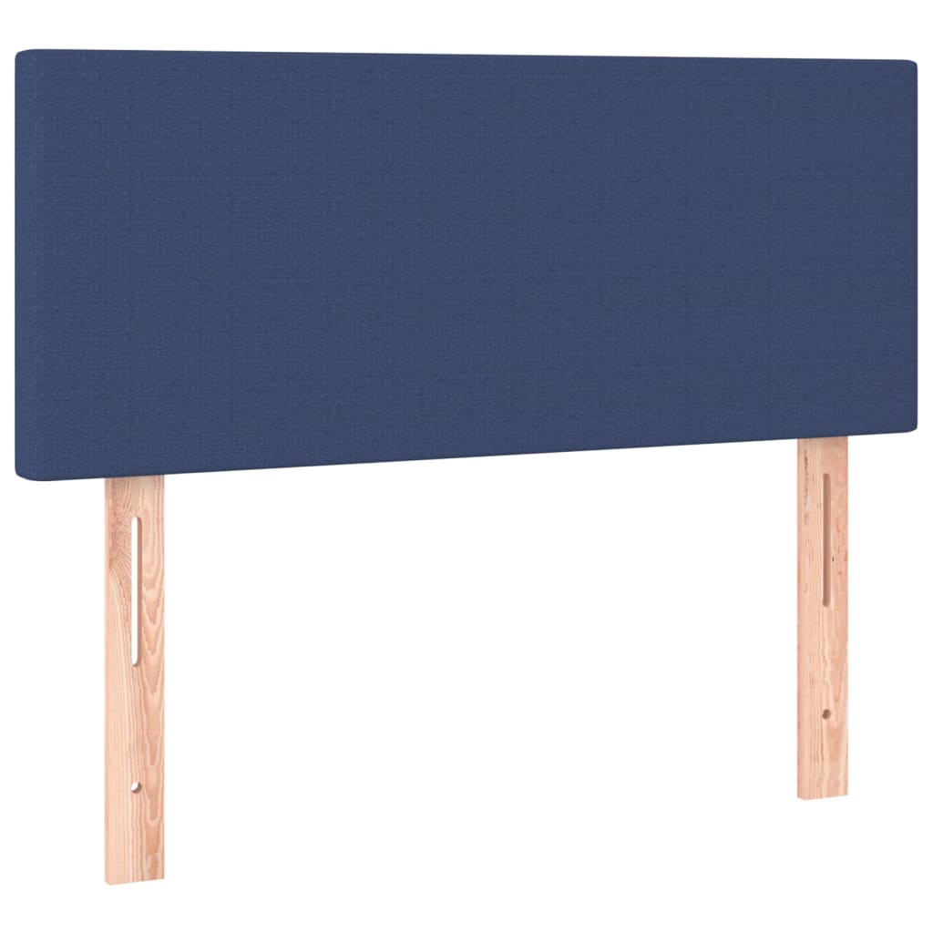 Cama Box Spring Colchón Y Luces Led Tela Azul 90x200 Cm / Vetonek_4