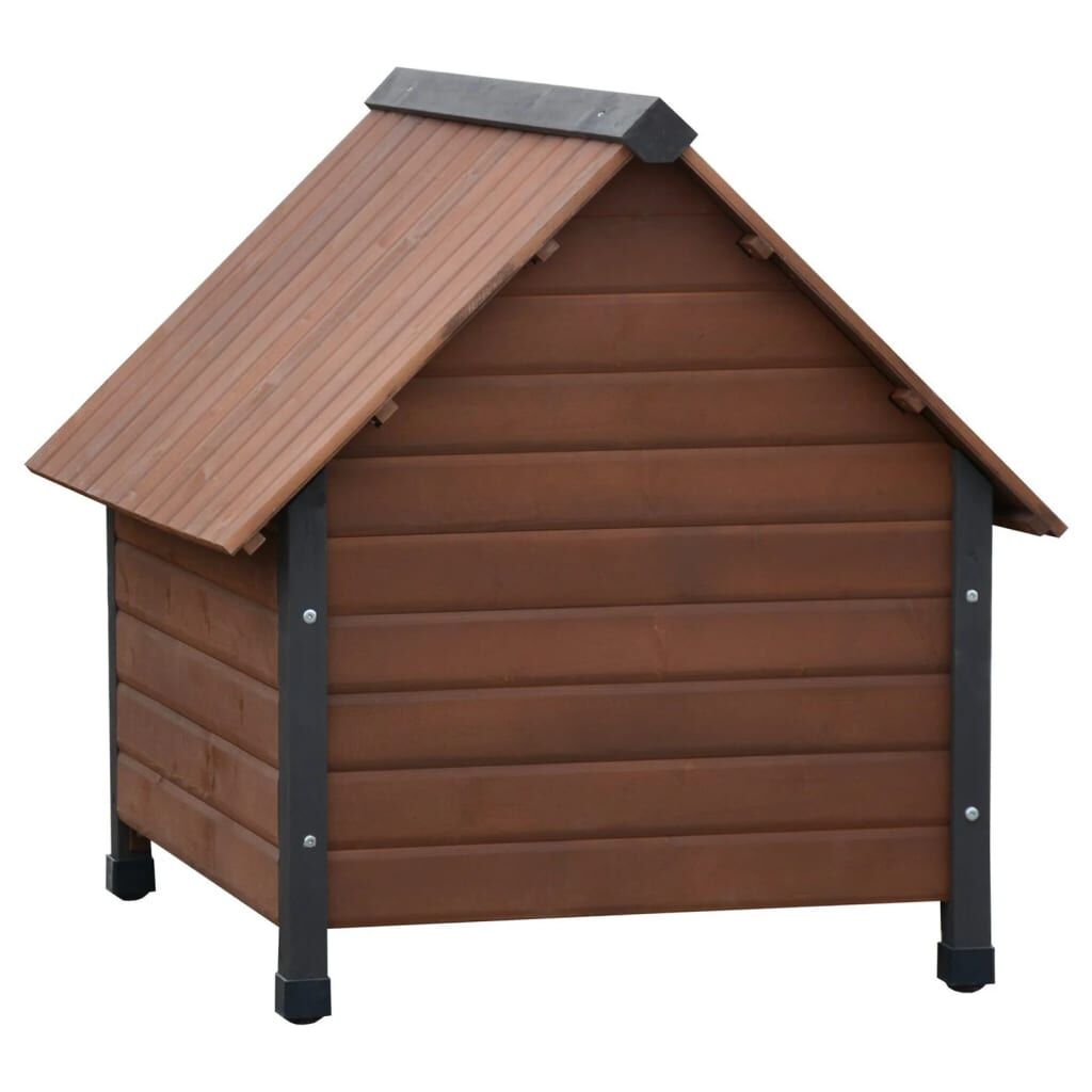 @pet Casa De Perros Solapas De Plástico Rustique Marrón 88x78x80 Cm_1