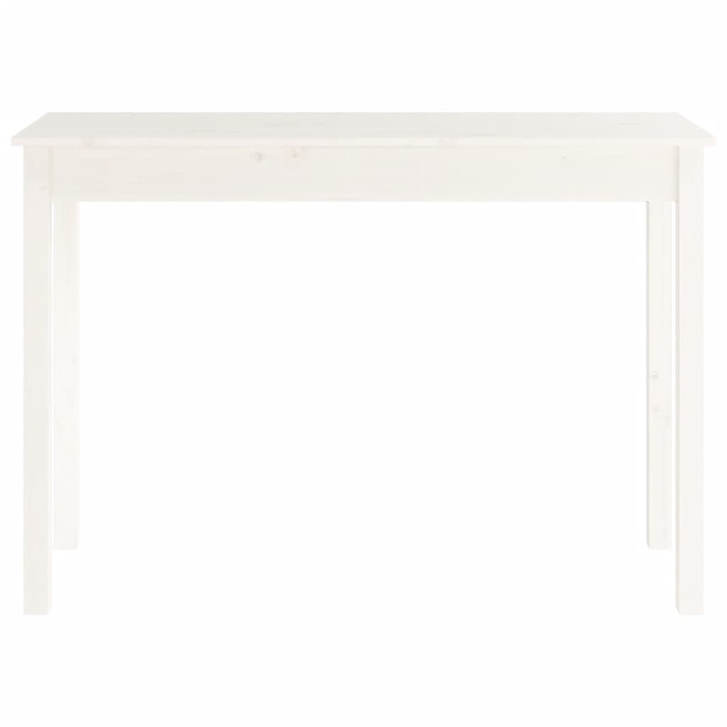Mesa Consola De Madera Maciza De Pino Blanco 110x40x75 Cm_3