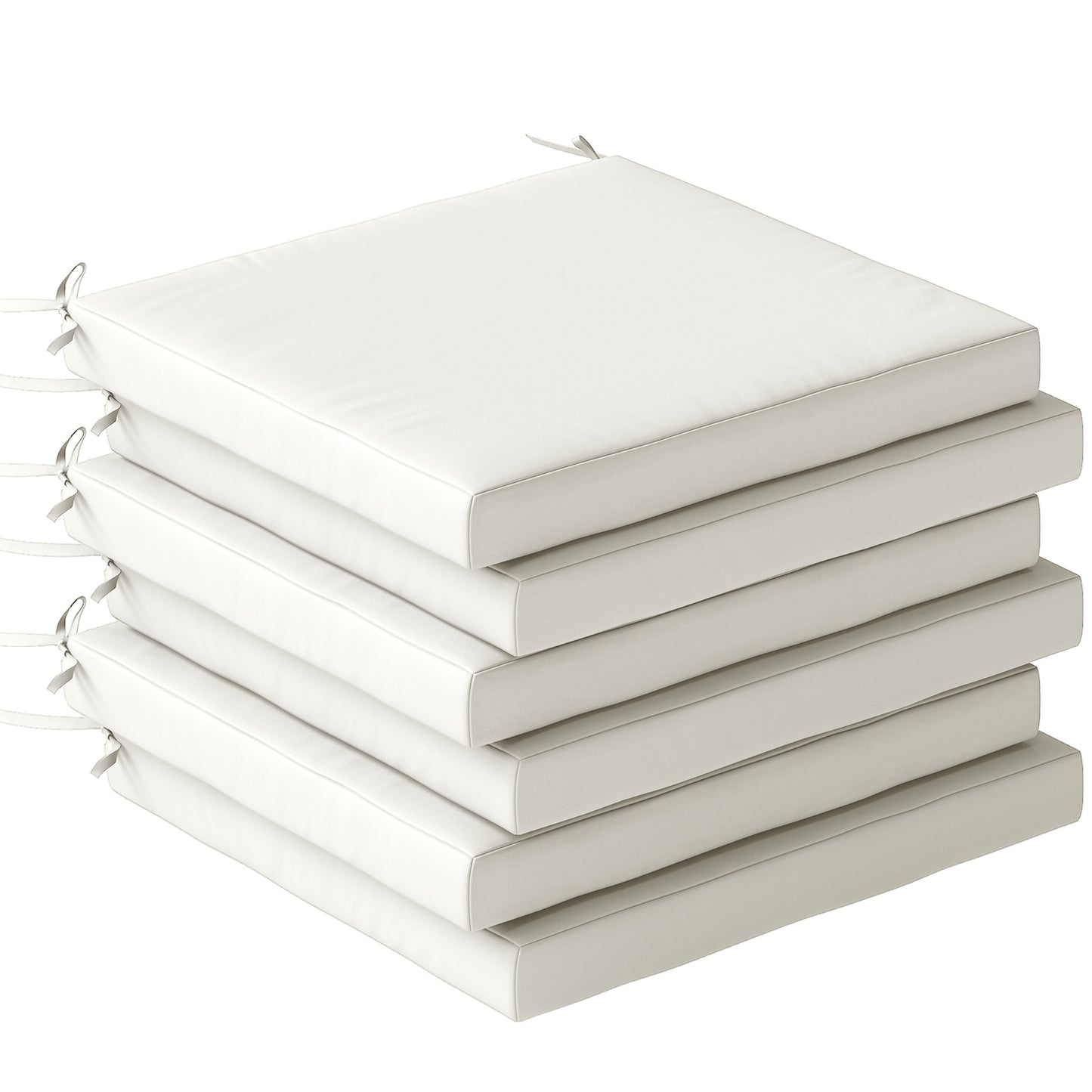 Outsunny Juego De Cojines Para Sillas De Comedor De 6 Piezas 46x42x7 Cm Crema_0