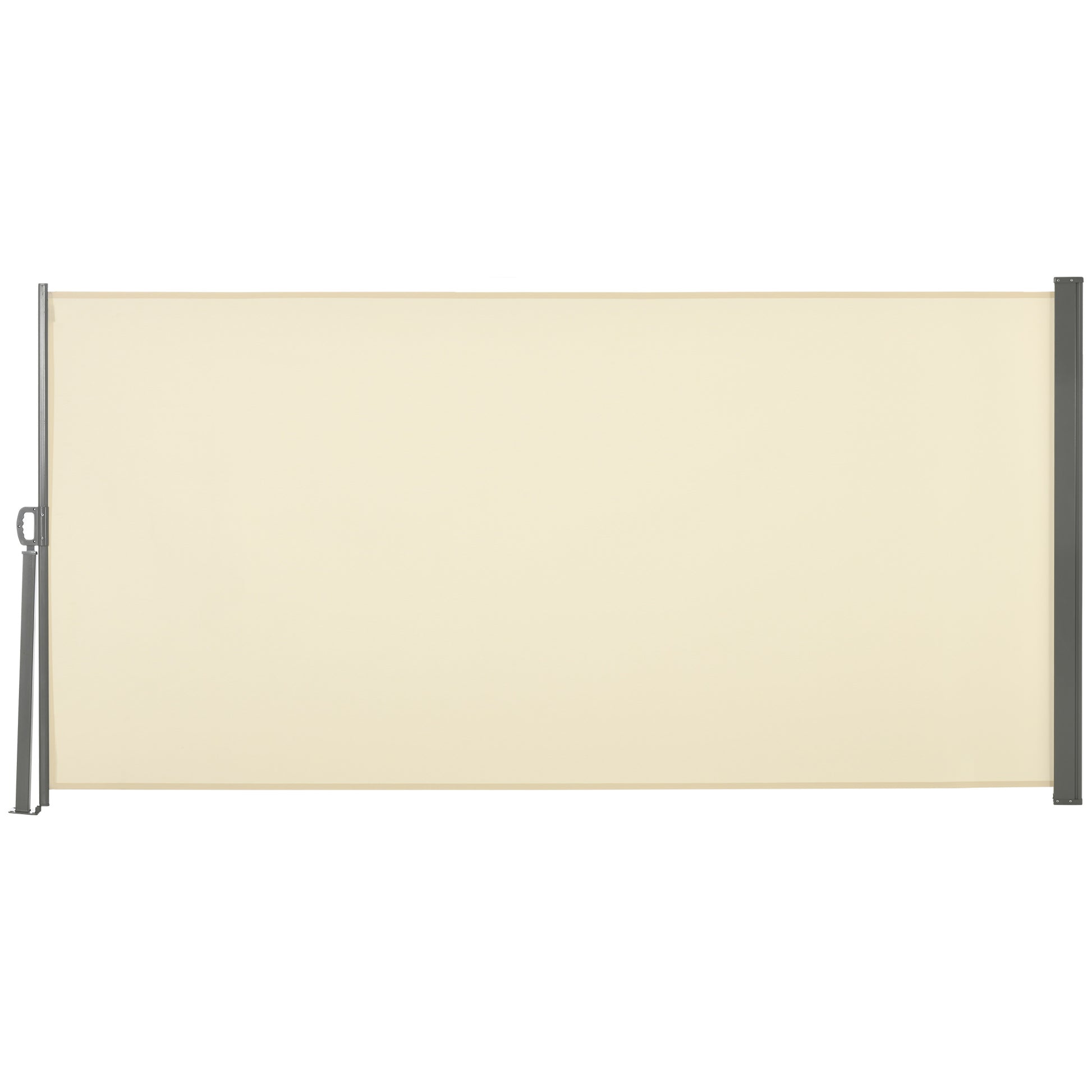 Outsunny Toldo Lateral Retráctil 300x160cm Pantalla Enrollable Para Jardín Crema_0