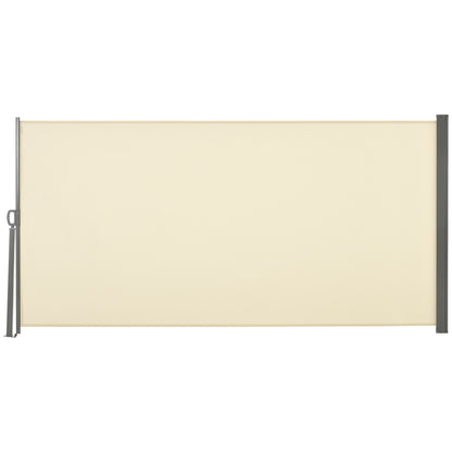 Outsunny Toldo Lateral Retráctil 300x160cm Pantalla Enrollable Para Jardín Crema_0