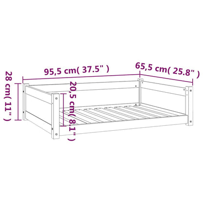 Vidaxl Cama Para Perros Madera Maciza De Pino Negro 95,5x65,5x28 Cm_2