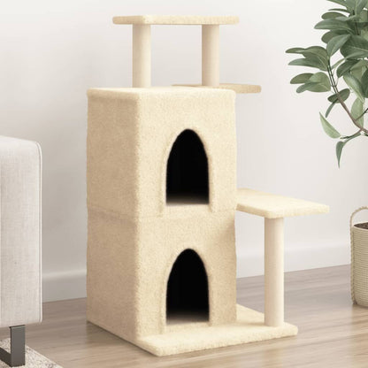Vidaxl Rascador Para Gatos Con Postes De Sisal Color Crema 97 Cm_1