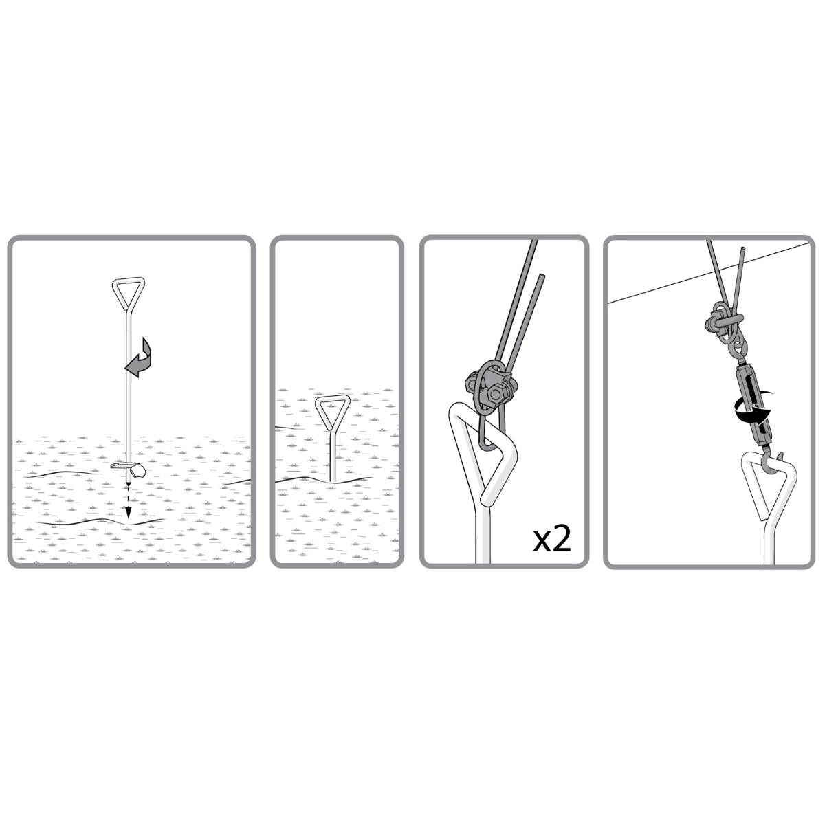 Kit de anclaje para invernaderos