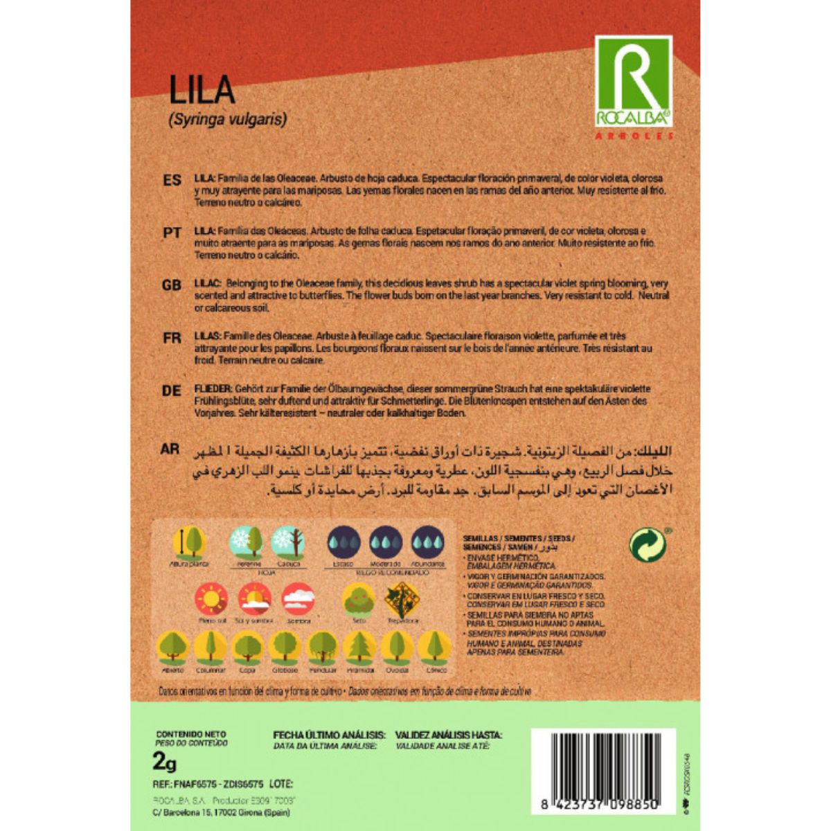 Semillas de Lila Syringa vulgaris