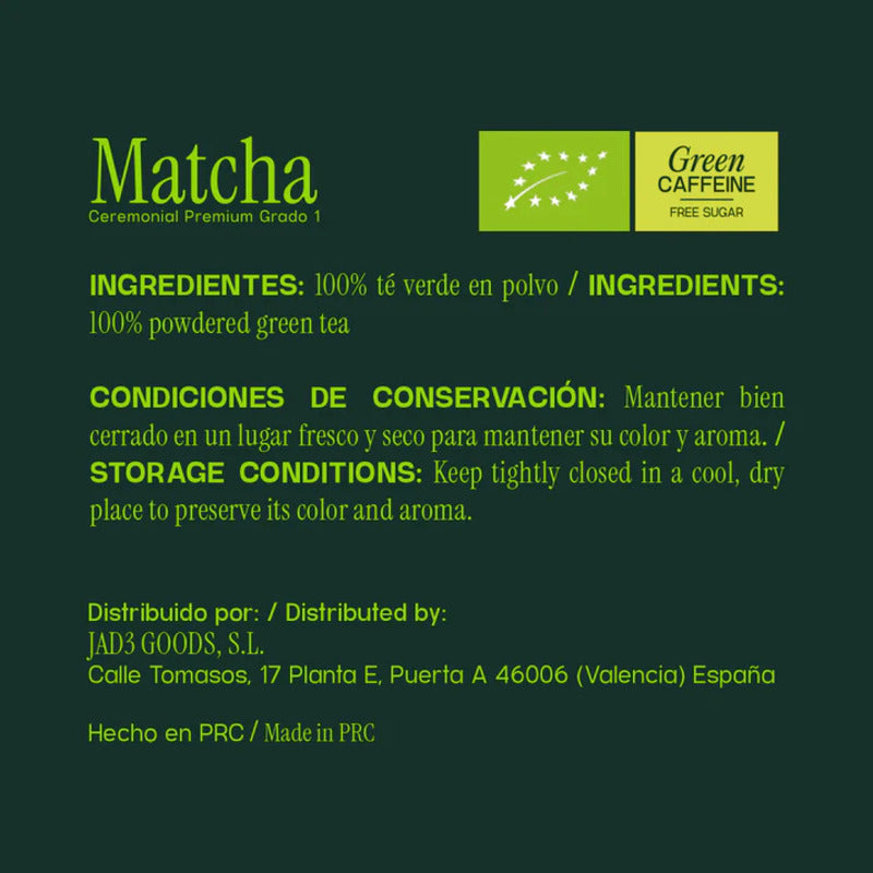 Kisori | Té Matcha Ceremonial Premium Grado 1 | Orgánico I 100% Natural I Sin Azúcar, Vegano I 30g_2