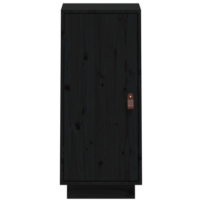 Aparador De Madera Maciza De Pino Negro 34x40x75 Cm / Vetonek_2