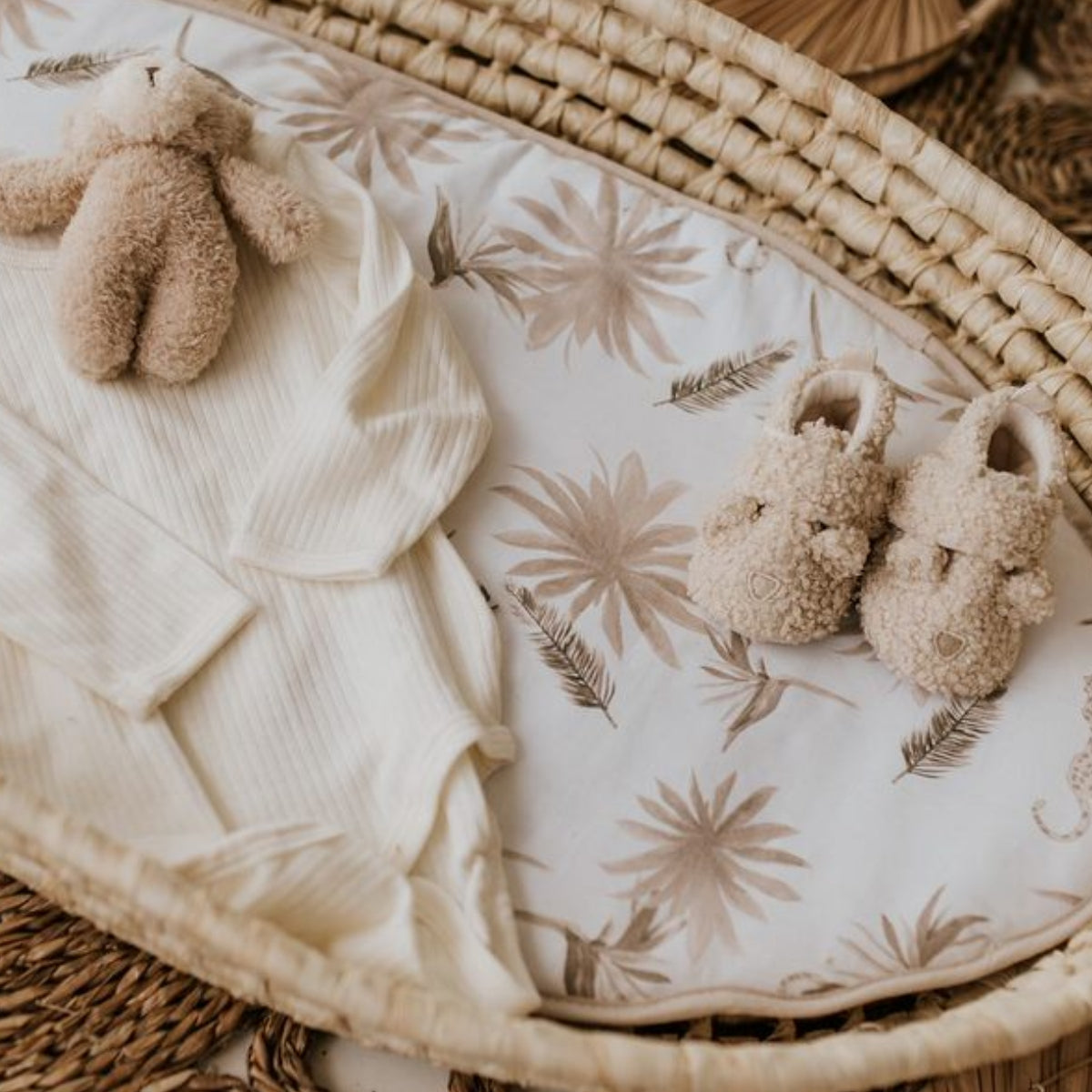 Pack 2 Bajeras Capazo Algodón Satinado 80x35 Boho Beige_1