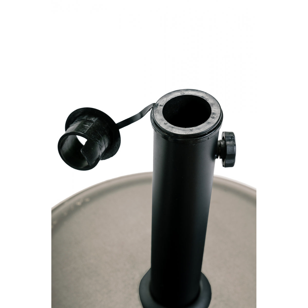 Pie De Sombrilla Redondo De Hormigón 15kg Taupe Con 1 Tornillo + 1 Adaptador De Plástico Incluido 45x5cm - Mobiliario De Jardín_1