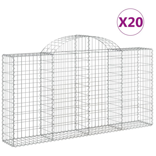 Cestas Gaviones 20 Uds Forma De Arco Hierro 200x30x100/120 Cm_0