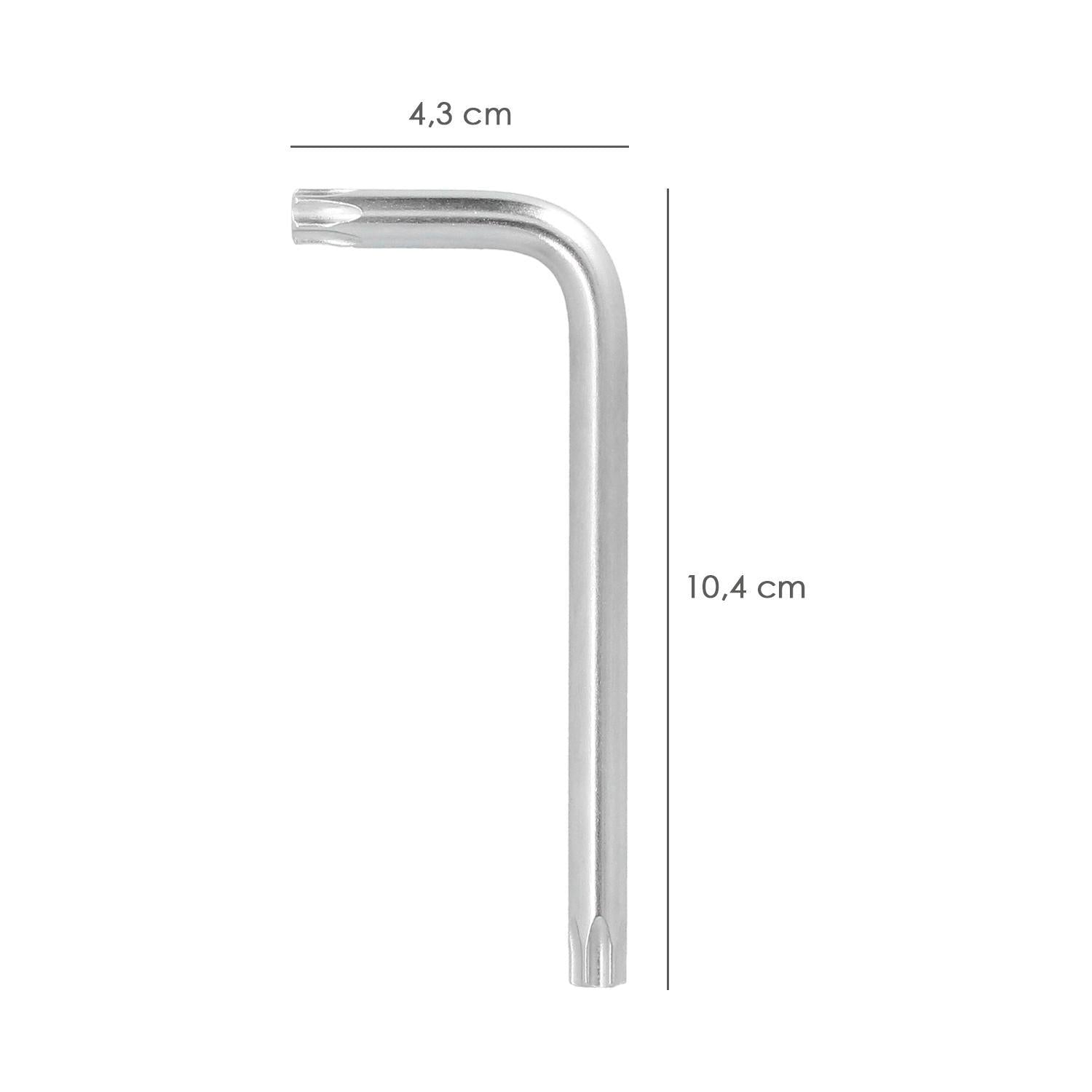 Llave Torx Inviolable Standar Acero Cromo Vanadio Profesional T45 Mm. Llave Estrella, Llave Allen Estrella