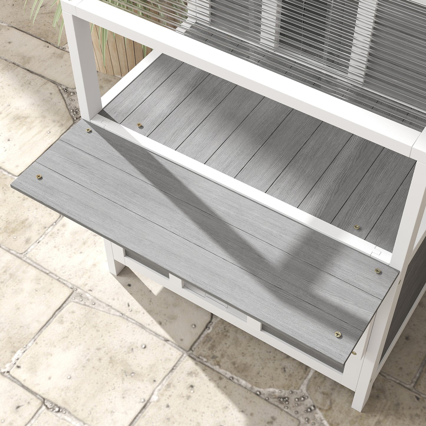 Pawhut Caseta Para Gatos De Madera Con Techo Asfáltico 64x87x76 Cm Gris Claro_3