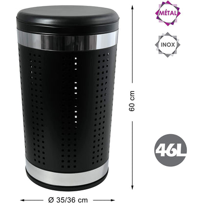 Papelera Con Tapa, 46 L, Negra_2