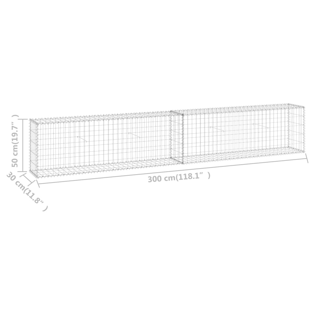 Muro De Gaviones Con Cubiertas Acero Galvanizado 300x30x50 Cm / Vetonek_2