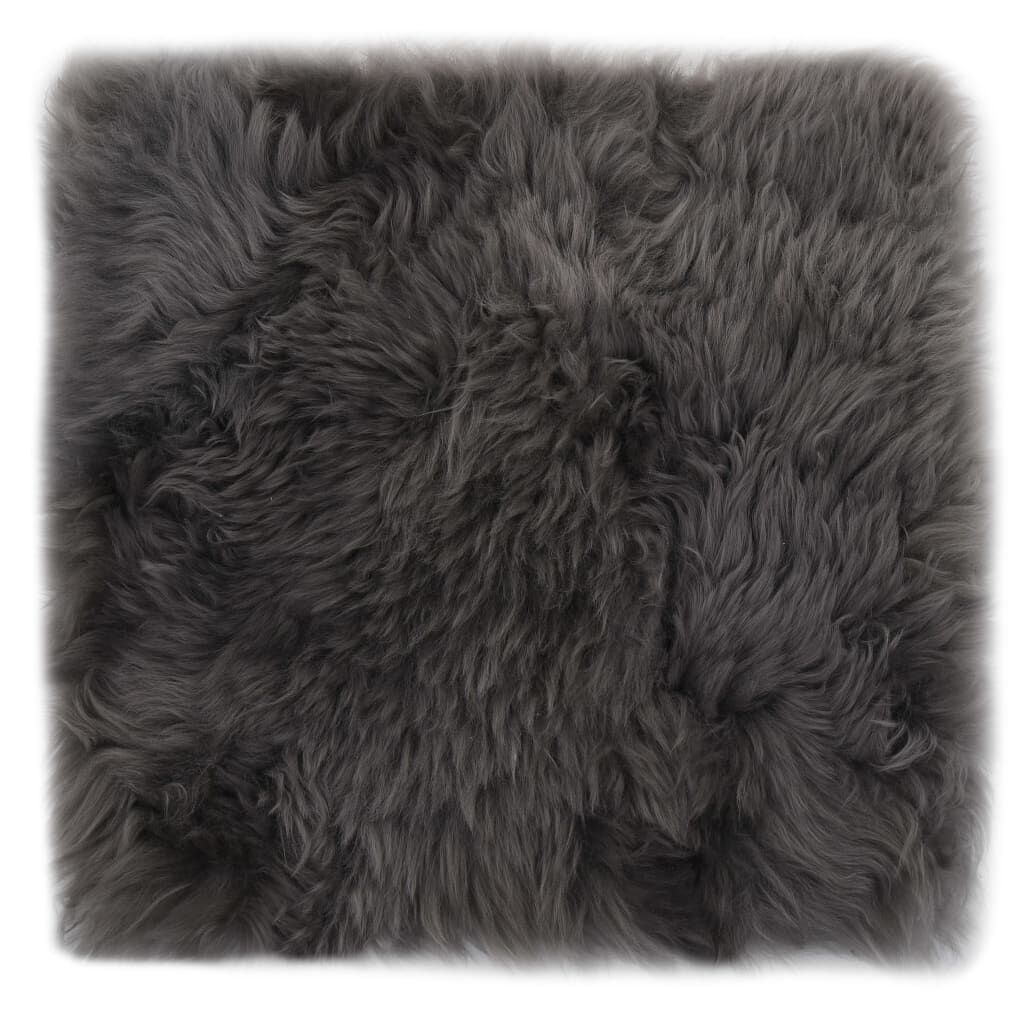 Vidaxl Cojines De Silla 2 Uds Piel De Oveja Real Gris Claro 40x40 Cm_1