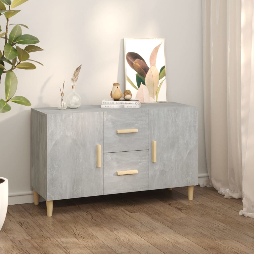 Aparador De Madera De Ingeniería Gris Hormigón 100x36x60 Cm / Vetonek_1