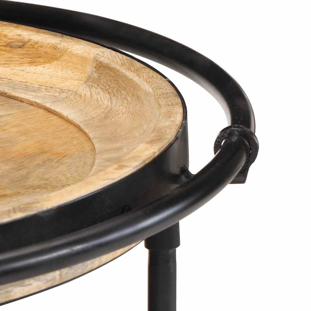Mesa Auxiliar Madera Maciza De Mango Ø55x60 Cm_3
