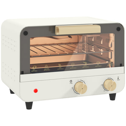 Homcom Horno Eléctrico De Sobremesa 12l 750w Con Puerta De Vidrio Blanco_0