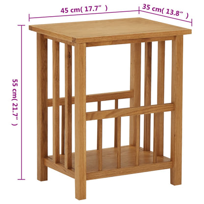 Mesa Revistero Madera Maciza De Roble 45x35x55 Cm_4