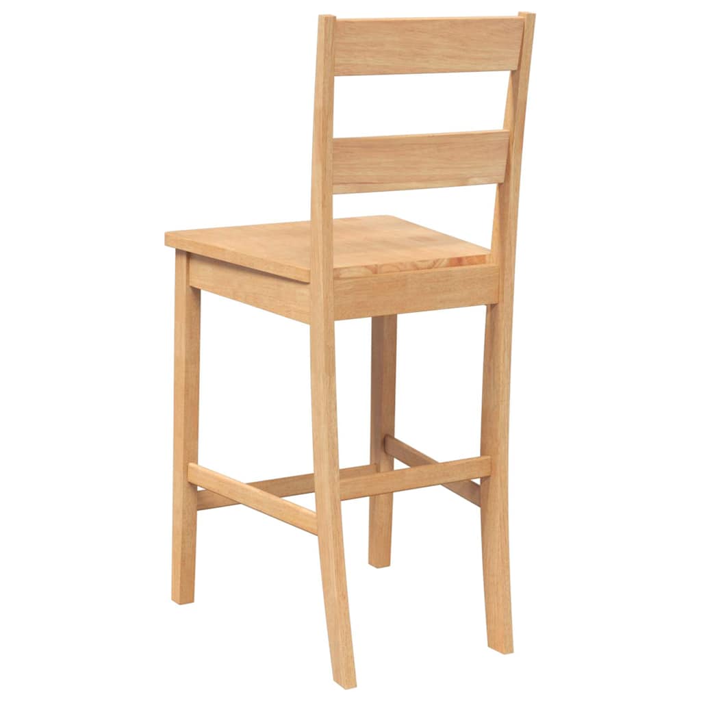 Taburetes De Bar 2 Uds Madera Maciza Natural Caucho_5
