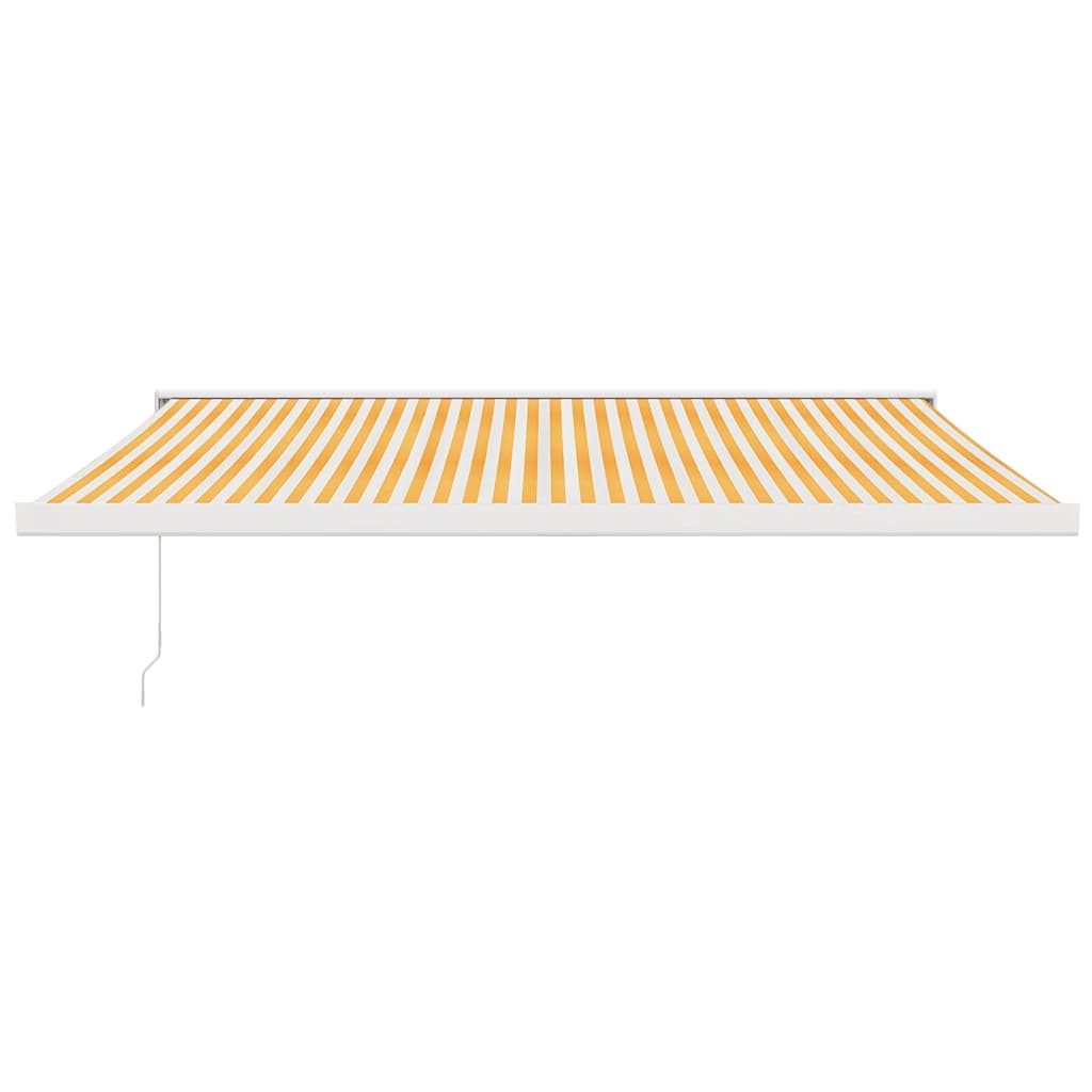 Toldo Retráctil Aluminio Y Tela Amarillo Y Blanco 4x3 M_2