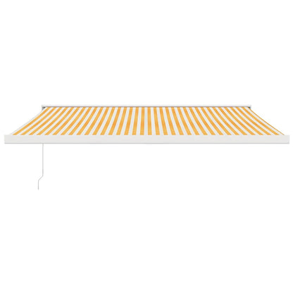 Toldo Retráctil Aluminio Y Tela Amarillo Y Blanco 4x3 M_2