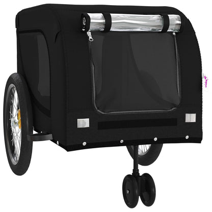Vidaxl Remolque De Bicicleta Mascotas Hierro Tela Oxford Negro_3