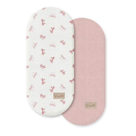 Cotton Color Pack 2 Bajeras Capazo Muselina Powder Bows_0